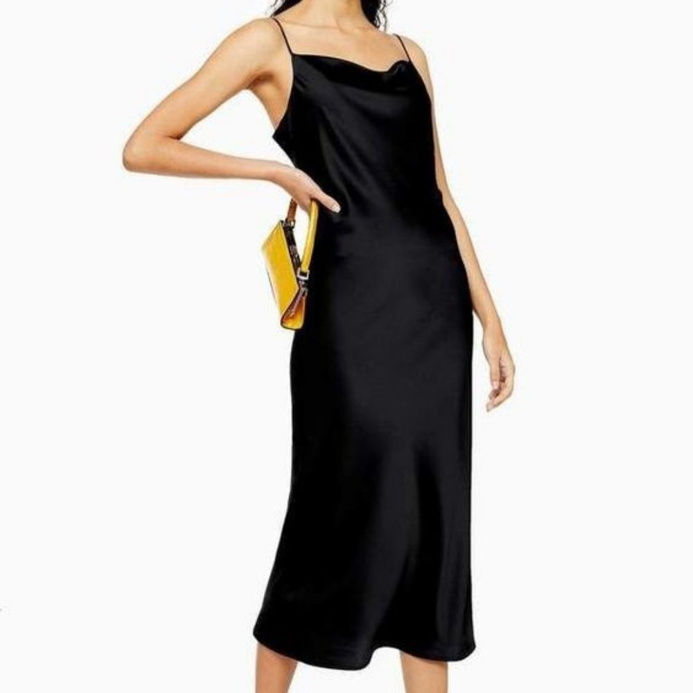Slip dress, black, midi, by together S